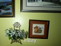 Antique Vintage Coffee Grinder & Pot Needlepoint Happy Morning You'll Love it