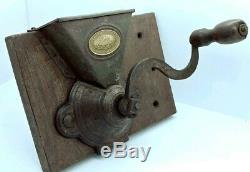 Antique Vintage INCREASE WILSON'S Coffee Grinder Wall Mount Cast iron Mill