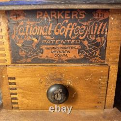 Antique Vintage Parker's National Coffee Mill No. 431 Amazing Condition