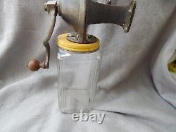 Antique/Vintage Pat 1891 B Canister Coffee Mill Grinder & Glass Jar Wall Mount