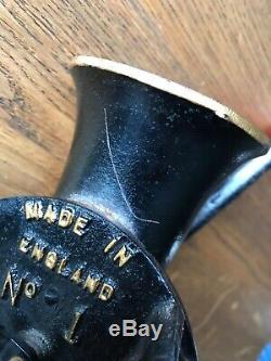 Antique Vintage Spong No. 1 Black Metal Coffee Grinder + Tray Excellent Con