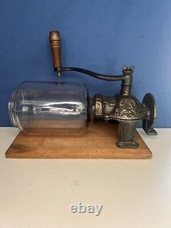 Antique Vintage Victorian Cast Iron Wall Coffee Grinder