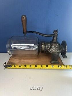 Antique Vintage Victorian Cast Iron Wall Coffee Grinder