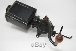 Antique Vintage Wall Mount Coffee Spice Mill Grinder NCRA Cast Iron Tin Crank