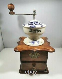 Antique Vintage Wood Wooden Coffee Grinder / Mill Porcelain Head By Friedrich