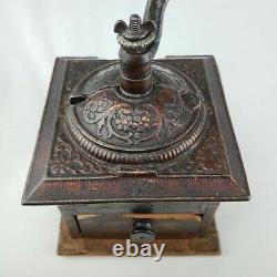 Antique Vintage Wooden Coffee Mill Grinder Crank Primitive Country Kitchen Decor