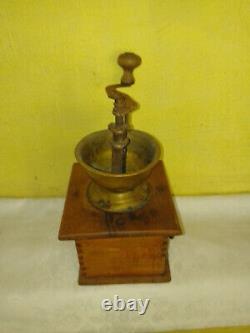 Antique Vintage wooden primitive Mutzig framont French coffee grinder. RARE