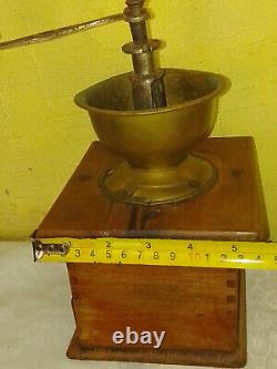 Antique Vintage wooden primitive Mutzig framont French coffee grinder. RARE