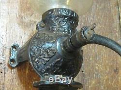 Antique Vtg Arcade Crystal #3 Wall Mount Coffee Grinder MILL Cast Iron Excellent