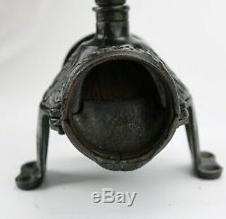 Antique Vtg Cast Iron Crystal Arcade Coffee Grinder Mill with #3 Bean Canister