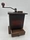 Antique Waddell Wood Coffee Grinder Mill Wood & Cast Iron with Label & Drawer