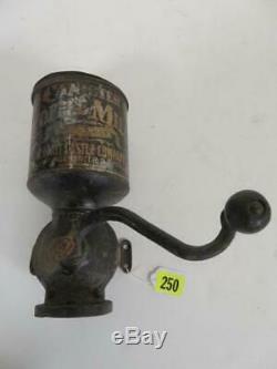 Antique Wilmot Castle Co. Tin & Cast Iron Cannister Coffee Mill Grinder