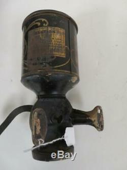 Antique Wilmot Castle Co. Tin & Cast Iron Cannister Coffee Mill Grinder
