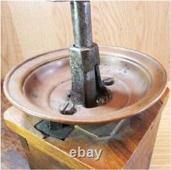 Antique Wood Big Coffee Grinder MILL Written Dated Decorative Cafe Home Gift
