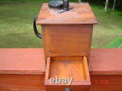 Antique Wood Coffee Mill Grinder PRIMITIVE. Early American