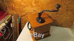 Antique Wood Table Top Coffee Grinder Mill Restored