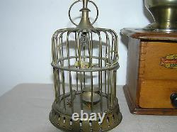 Antique Wooden Coffee Grinder MILL And Vintage Miniature Bird Cage