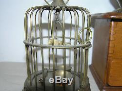 Antique Wooden Coffee Grinder MILL And Vintage Miniature Bird Cage