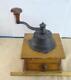 Antique Wooden Ornate Cast Iron Hand Crank Coffee Spice Mill Grinder Table Top