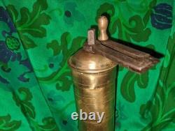 Antique brass & steel Turkish Ottoman style coffee mill, spice grinder 1860s