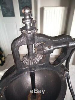 Antique c1900s French Cast Iron Peugeot Freres Coffee Grinder shop size A2