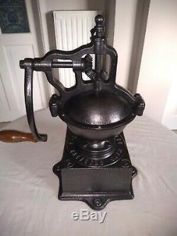 Antique c1900s French Cast Iron Peugeot Freres Coffee Grinder shop size A2