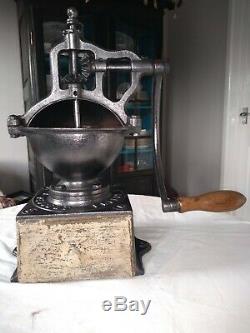 Antique c1900s French Cast Iron Peugeot Freres Coffee Grinder shop size A2