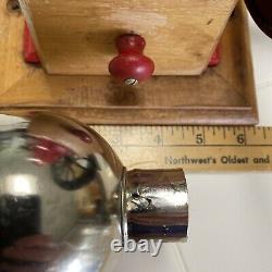 Antique cast iron Single Wheel MANUAL coffee grinder vintage Red/Black Elma