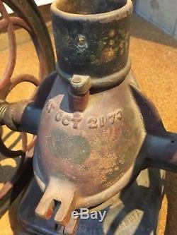 Antique double wheel ENTERPRISE coffee grinder, No 6, Original paint