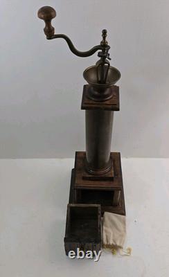 Antique hand grinder Coffee mill Model 24 X6 1/2 Inches MILANO #1 Italy