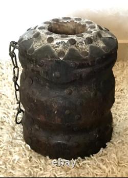 Antique handma Arabic Bedouin tribal ethnic pistacia wood coffe grinder mehbash