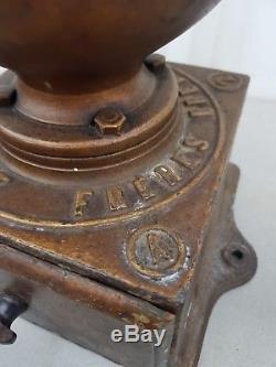 Antique no 2 cast iron Peugeot Coffee Grinder. In Original condition