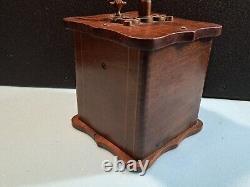 Antique old wooden coffee grinder