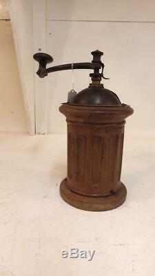 Antique round Peugot Freres G2 hand operated coffee grinder, c 1895