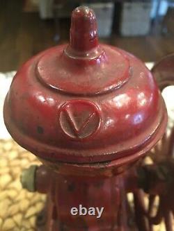 Antique/vintage Nacional Coffee Grinder Cast Iron Red All Original Parts