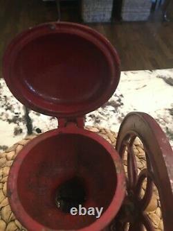 Antique/vintage Nacional Coffee Grinder Cast Iron Red All Original Parts