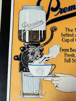 Antique vtg early 1900s Wrightsville PA Hardware COFFEE GRINDER Cardboard SIGN