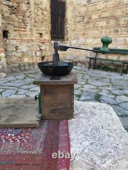 Antique wooden coffee grinder, Ottoman period made coffee grinder