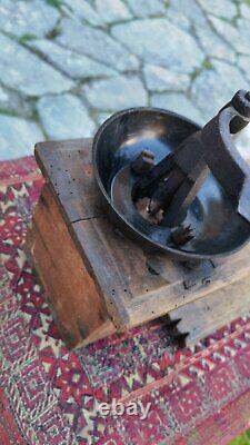 Antique wooden coffee grinder, Ottoman period made coffee grinder