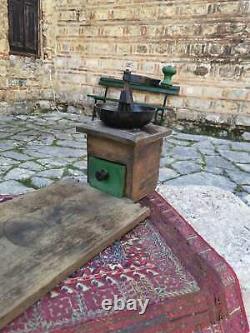 Antique wooden coffee grinder, Ottoman period made coffee grinder