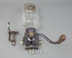 Arcade Crystal #3 Antique Wall Mount Coffee Grinder Cast Iron With Bottom Metal