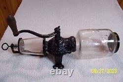 Arcade Crystal # 3 Wall Mount Coffee Grinder-Catch cup not original. VG Cond