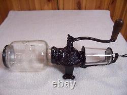 Arcade Crystal # 3 Wall Mount Coffee Grinder-Catch cup not original. VG Cond