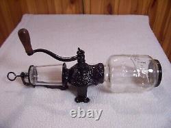 Arcade Crystal # 3 Wall Mount Coffee Grinder-Catch cup not original. VG Cond