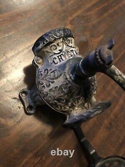 Arcade Crystal Coffee Grinder Wall Mount Cast Iron No Glass Jars Antique