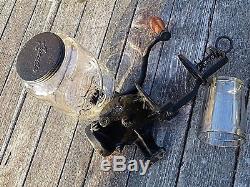 Arcade Crystal No. 3 Victorian Antique Iron Wall Mount coffee grinder complete
