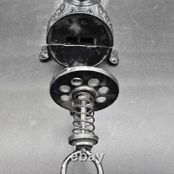Arcade Crystal Wall Mount Coffee Grinder Cast Iron Antique Wood Handle