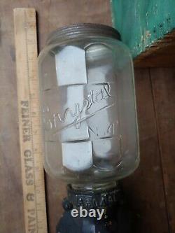 Arcade Crystal Wall Mount Coffee Grinder Hand Crank Vintage Antique no4 lovely