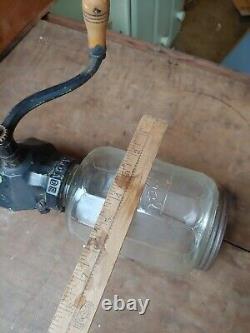 Arcade Crystal Wall Mount Coffee Grinder Hand Crank Vintage Antique no4 lovely