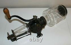 Arcade Crystal Wall Mount Coffee Grinder Hank Crank Vintage Antique